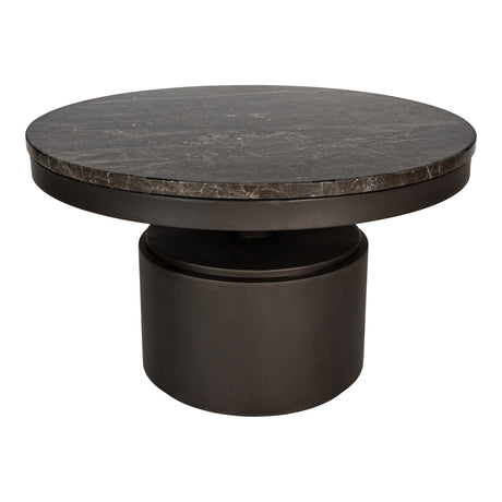 PTMD | Bregt Salontafel | Donkerbruin Marmer Rond Laag - PTMD - Woonboutique