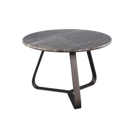 PTMD | Kae Salontafel | Donkerbruin Marmer Rond IJzeren Poten S - PTMD - Woonboutique