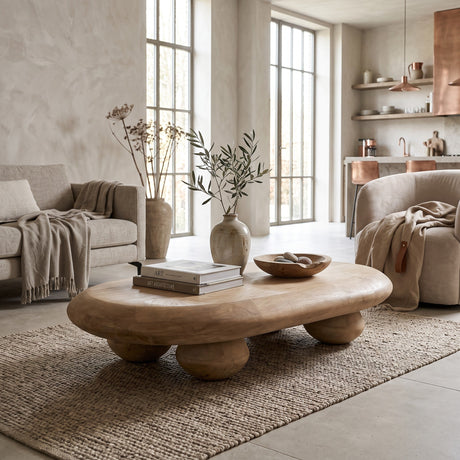 PTMD | Kedan Salontafel | Lichtbruin Mangohout Ovaal - PTMD - Woonboutique