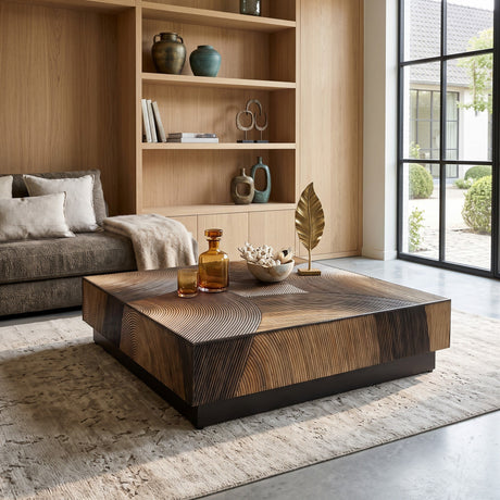 PTMD | Casablanca Salontafel | Bruin Vierkant met Afgeronde Hoeken - PTMD - Woonboutique