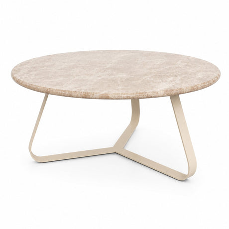 PTMD | Kae Salontafel | Beige Marmer Rond IJzeren Poten L - PTMD - Woonboutique