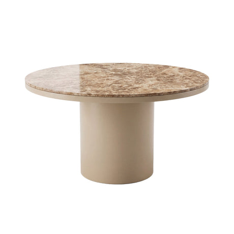 PTMD | Lunaro Eettafel | Donkerbeige Marmer / Ø140 cm - PTMD - Woonboutique