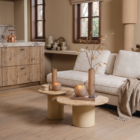PTMD | Lunaro Salontafel | Donkerbeige Marmer Organisch S Hoog - PTMD - Woonboutique
