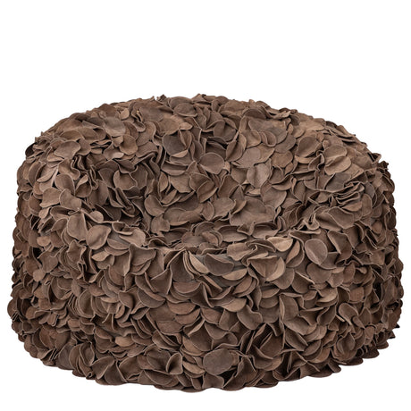 PTMD | Nevo Poef | Brown Suede Leer 100 cm - PTMD - Woonboutique