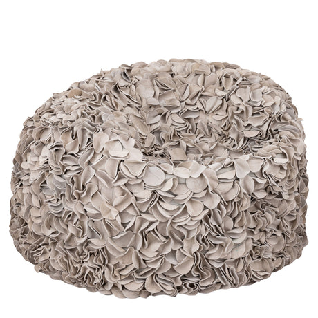 PTMD | Nevo Poef | Cream Suede Leer 100 cm - PTMD - Woonboutique